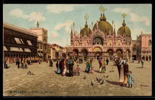 Künstler-AK Venezia, Chiesa San Marco