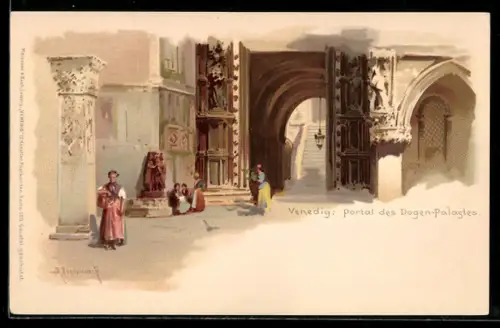 AK Venedig, Portal des Dogen-Palastes