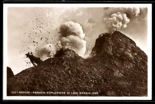 AK Napoli, Ausbruch des Vesuvio 1933