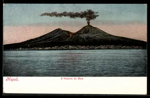 AK Napoli / Neapel, Vesuv gesehn vom Meer aus