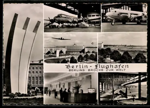 AK Berlin, Berlins Brücke zur Welt, Flughafen Tempelhof