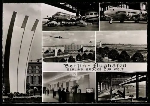 AK Berlin, Berlins Brücke zur Welt, Flughafen Tempelhof
