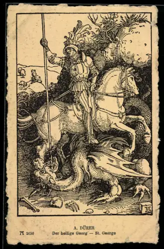 Künstler-AK Der heilige Georg - St. George von A. Dürer