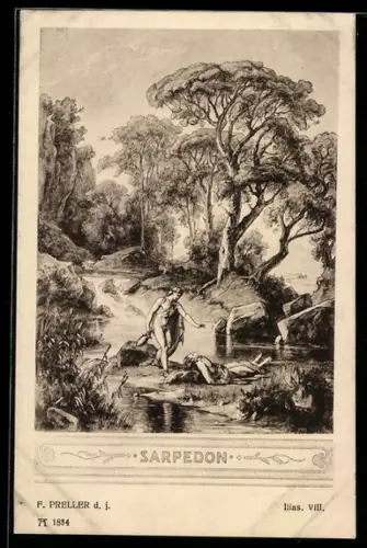 AK Szene aus der Ilias, Sarpedon`s Tod