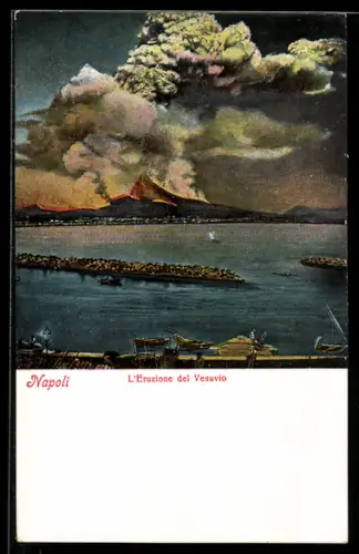AK Napoli, Il Vesuvio-eruzione del 1872, Vulkanausbruch