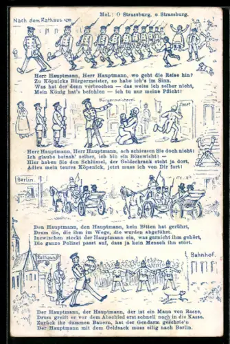 AK Berlin, Geschichte vom Hauptmann von Köpenick in Vers und Bild