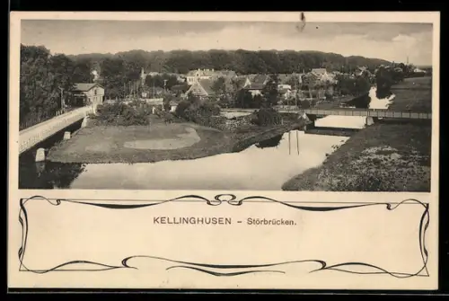 AK Kellinghusen, Störbrücken aus der Vogelschau