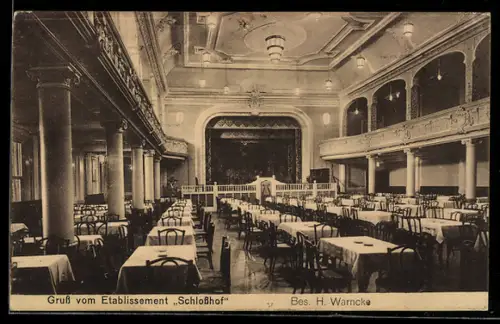 AK Kiel, Gaststätte Schlosshof, Bes. H. Warncke, Festsaal