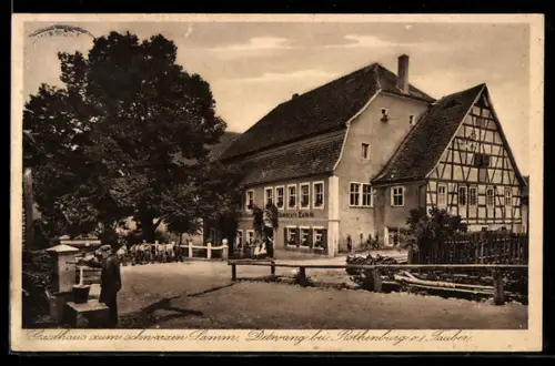 AK Detwang /Rothenburg o.d. Tauber, Gasthaus zum schwarzen Lamm, Inh. Chr. Friedle