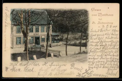 AK St. Andreasberg a. H., Gaststätte Waldhaus aus der Vogelschau