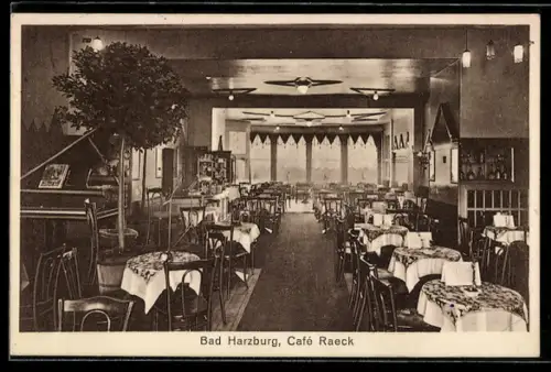 AK Bad Harzburg, Café Raeck, Wilhelmstrasse 52, Innenansicht, Flügel