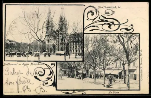 AK St-Chamond, Église Notre-Dame, La Place