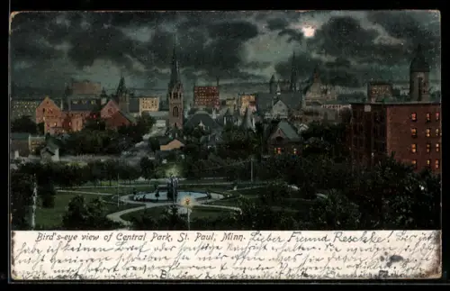 AK St. Paul, MN, Birds-eye view of Central Park