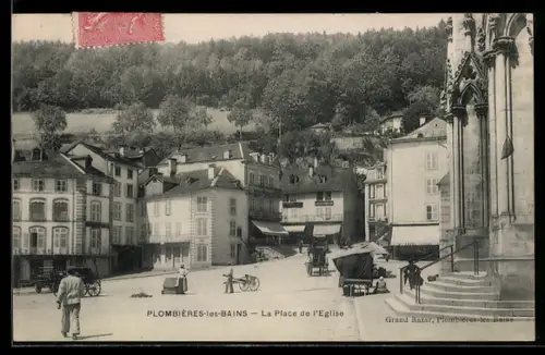 AK Plombières-les-Bains, La Place de l`Eglise