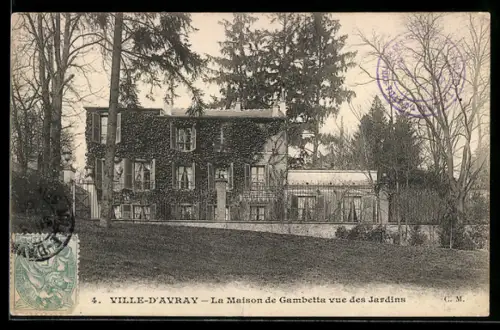AK Ville-d`Avray, La Maison de Gambetta vue des Jardins