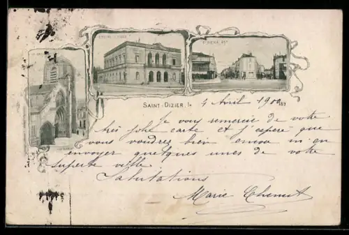 AK Saint-Dizier, Église, Hôtel de Ville, St. Dizier Est