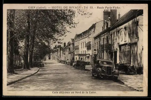 AK Gien /Loiret, Coin délicieux au bord de la Loire