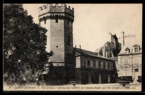 AK Saint-Aignan, Tour d`Agar, reproduction moderne de l`Ancien donjon qui sest écroulé en 1825