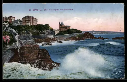 AK Biarritz, Effet de vagues au Port-vieux
