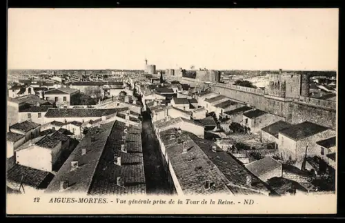 AK Aigues-Mortes, Vue générale prise de la Tour de la Reine