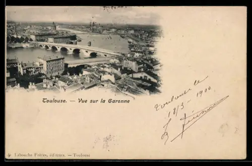 AK Toulouse, Vue sur la Garonne