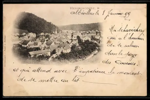 AK Herimoncourt, Gesamtansicht des Ortes