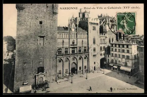 AK Narbonne, Hôtel-de-Ville et Cathédrale, XVIe siècle