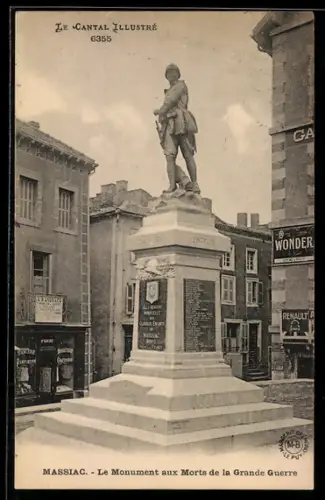 AK Massiac, Le Monument aux Morts de la Grande Guerre