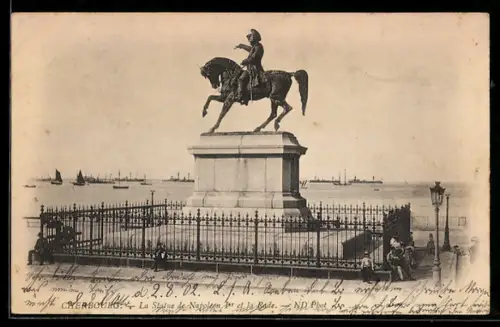 AK Cherbourg, La Statue de Napoléon Ier