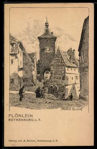 Künstler-AK Rothenburg o. T., Plönlein