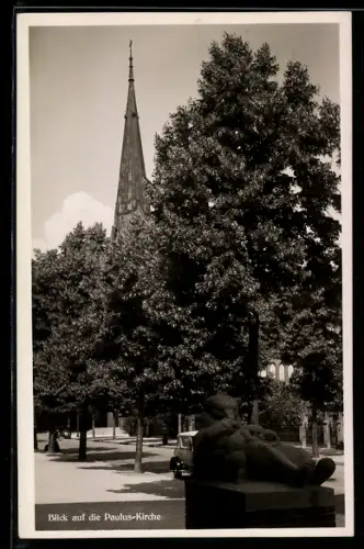 AK Berlin-Zehlendorf, Blick auf die Paulus-Kirche