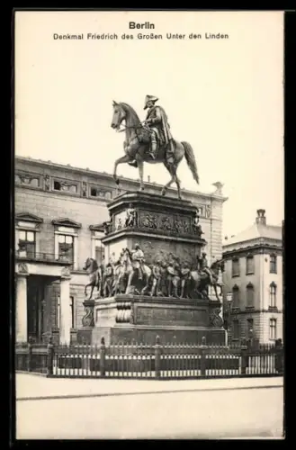 AK Berlin, Denkmal Friedrich des Grossen Unter den Linden