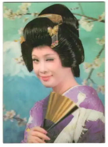 3D-AK Geisha mit Fächer