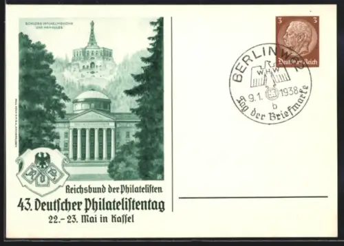 AK Stempel Berlin, Tag der Briefmarke 1938, Ganzsache