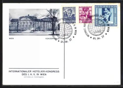 AK Stempel Wien, Internat. Hotelier-Kongress des I. H. V. 1937