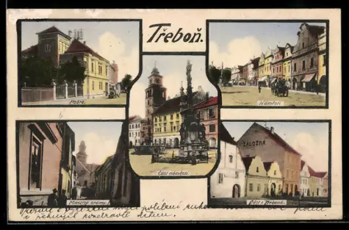 AK Trebon, Cást námestí, Mastné Krámy, Posta
