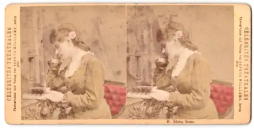 Stereo-Fotografie Portrait von Fräulein Krause im Profil beim Lesen eines Buches