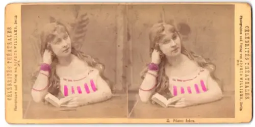 Stereo-Fotografie Portrait einer hübschen Frau mit einem Buch