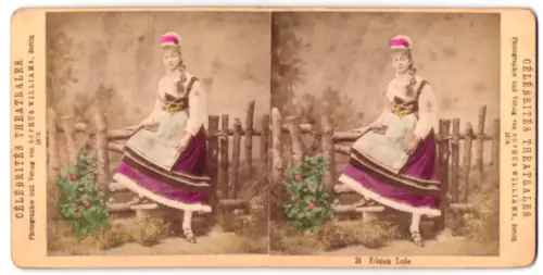 Stereo-Fotografie Portrait von Fräulein Traube in Tracht