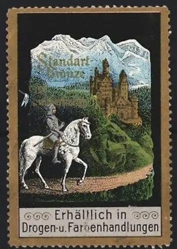 Reklamemarke Standart-Bronze, Vergoldungsmittel, Ritter und Schloss