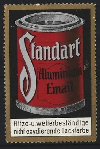 Reklamemarke Standart Aluminium Email, Lackfarbe, Rote Dose mit Lack