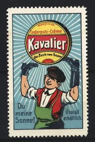 Reklamemarke Kavalier Lederputz-Crème, Strahlendes Logo