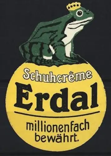 Reklamemarke Schuhcrème Erdal, Gekrönter Frosch