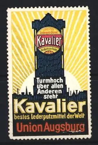 Reklamemarke Union Augsburg, Kavalier Lederputzmittel