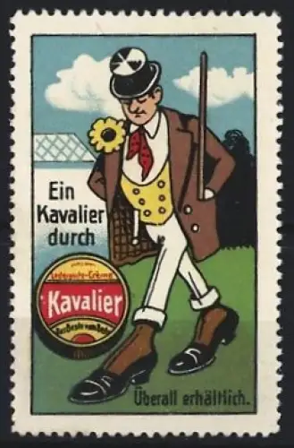 Reklamemarke Kavalier Lederputz-Creme, Ein Kavalier durch Kavalier