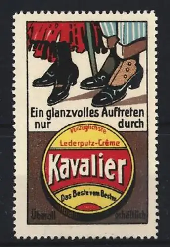 Reklamemarke Kavalier Lederputz-Crème, Elegante Schuhe