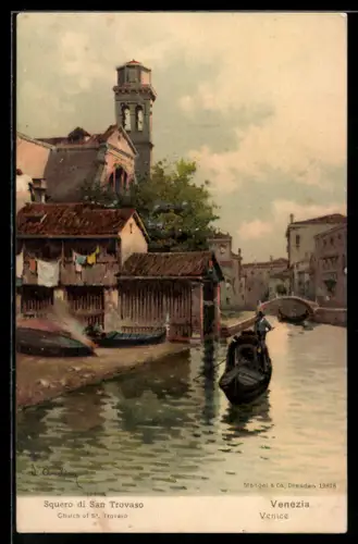Künstler-AK Venezia, Squero di San Trovaso