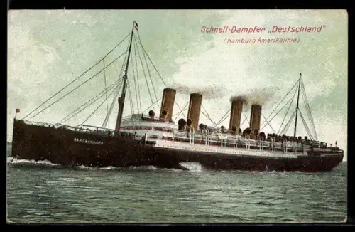 AK Passagierschiff Deutschland der Hamburg-Amerika Linie in Fahrt