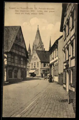 AK Soest, Thomastrasse, St. Patroklí-Münster, Haus am Kolk