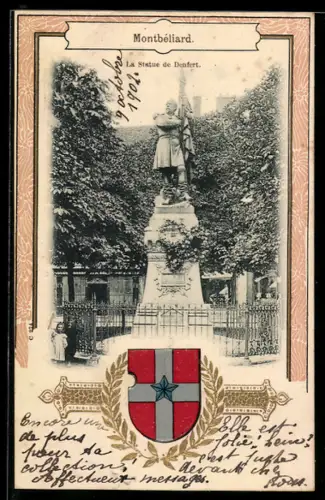 AK Montbéliard, La Statue de Denfert